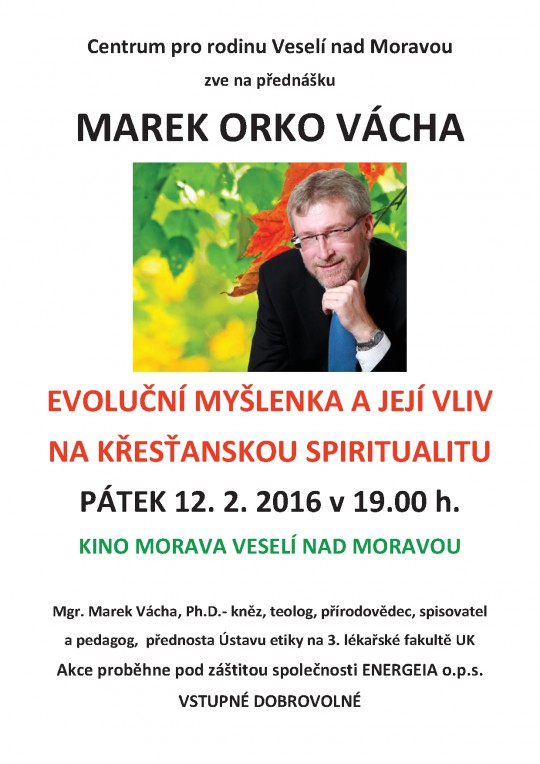 Přijměte pozvání na besedu s P. Markem Orko Váchou