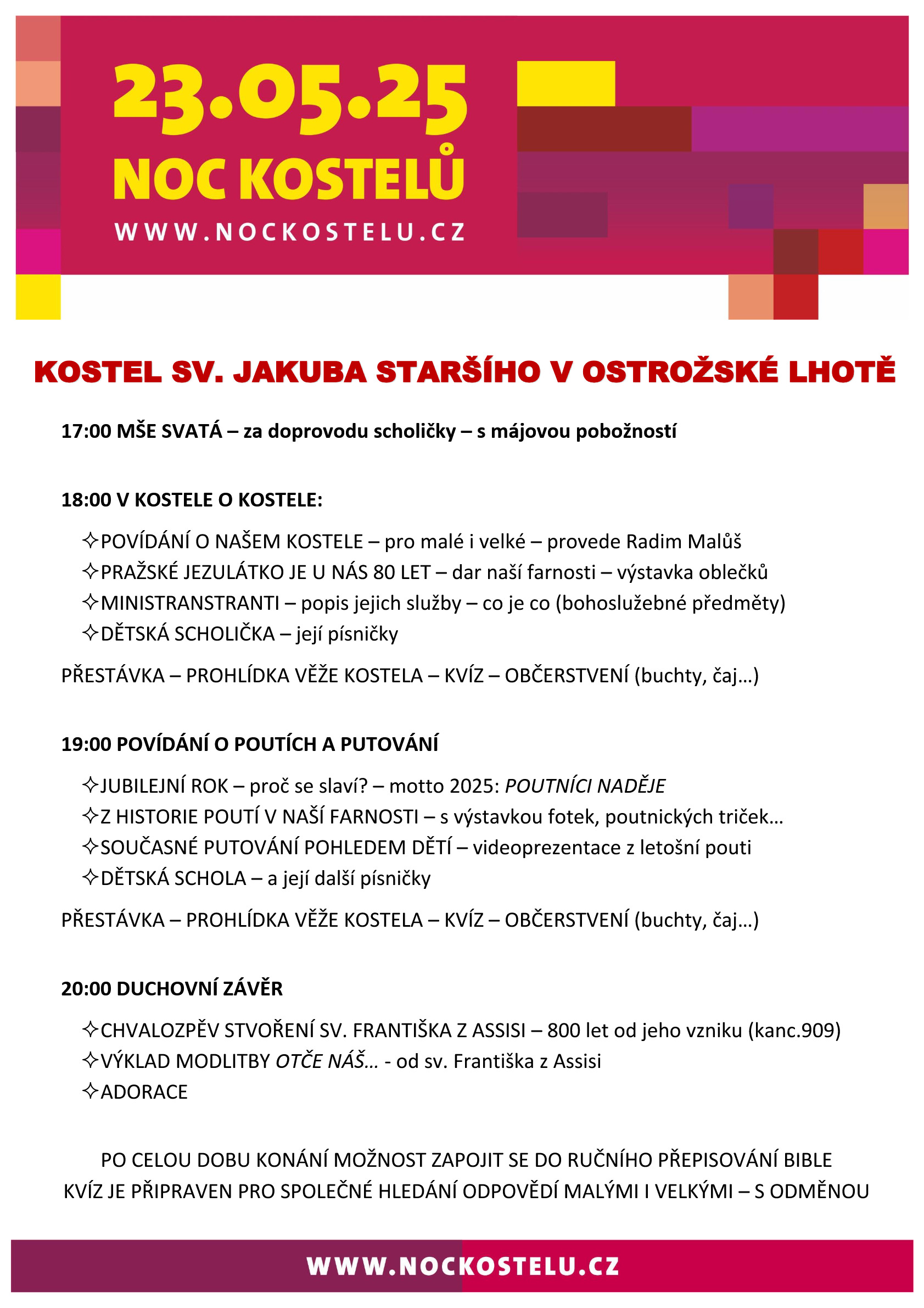 Noc kostelů 2025 - program