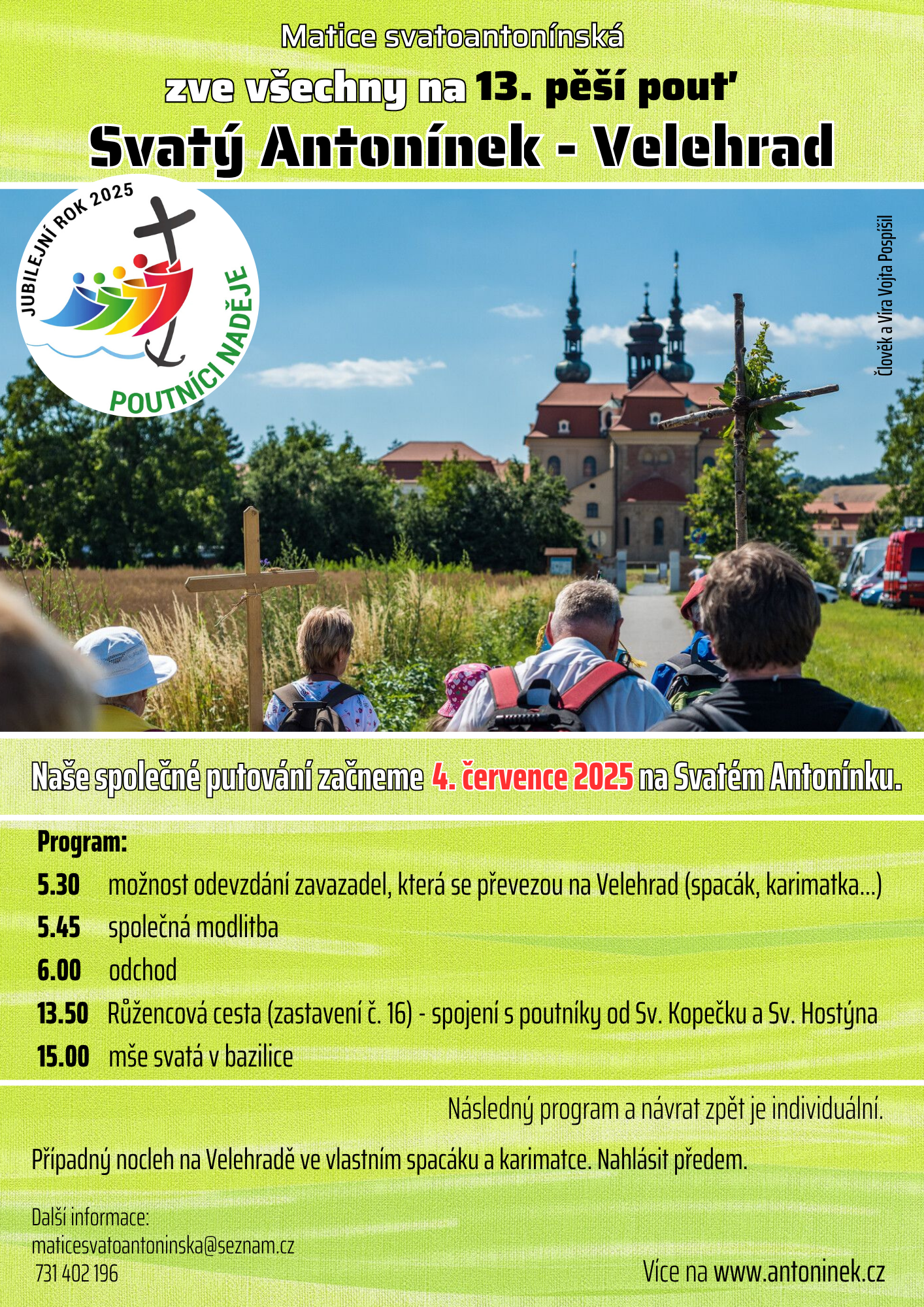 Pěší pouť na Velehrad 2025