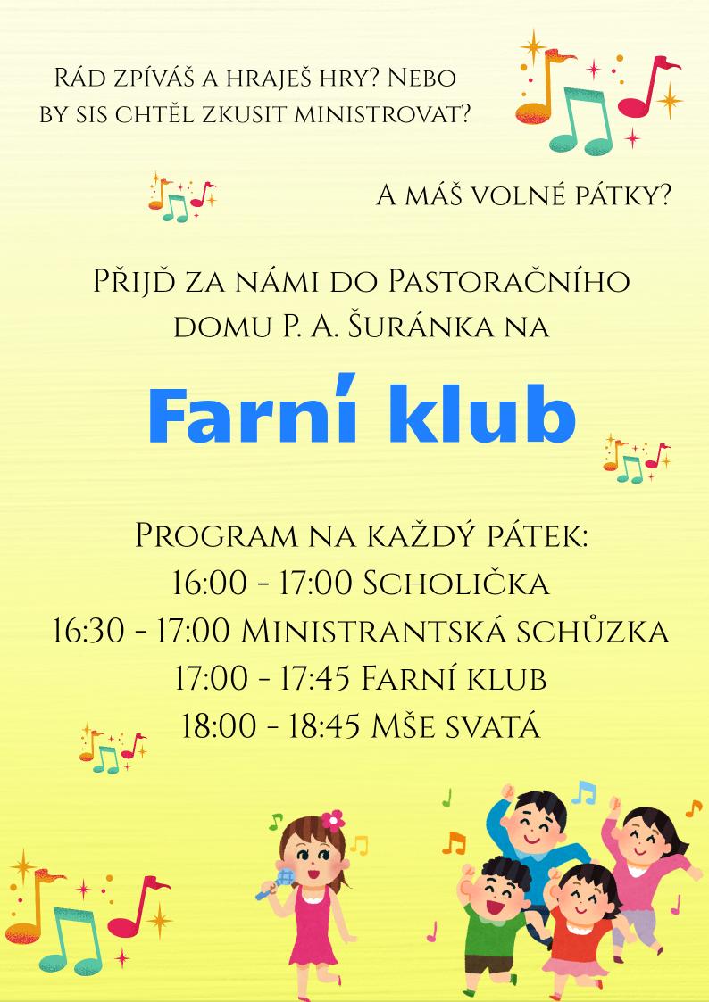 Farní klub ve šk.roce 2025/26